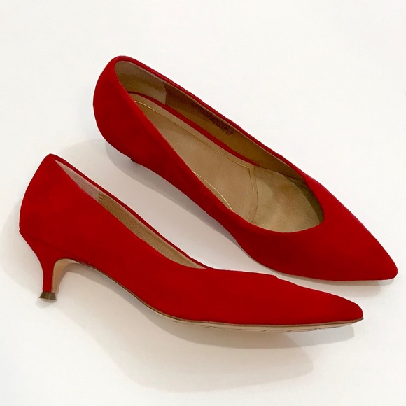vionic josie kitten heel red